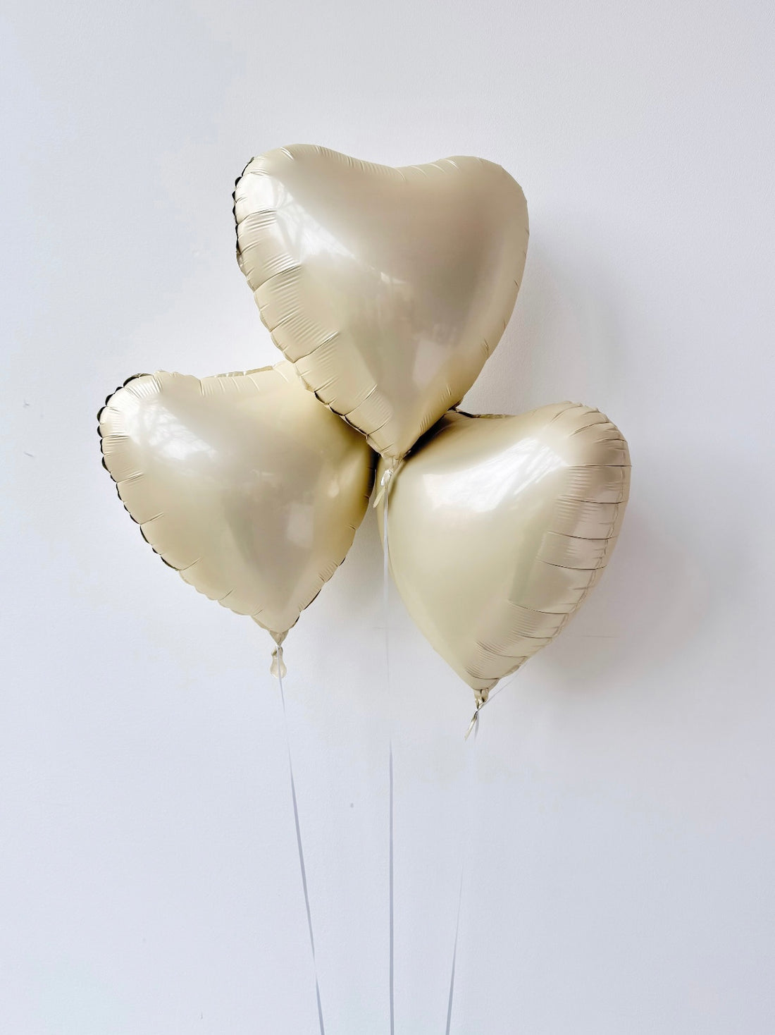 Herzballon Geschenk 3er-Set Herz Creme - heliumgefüllt