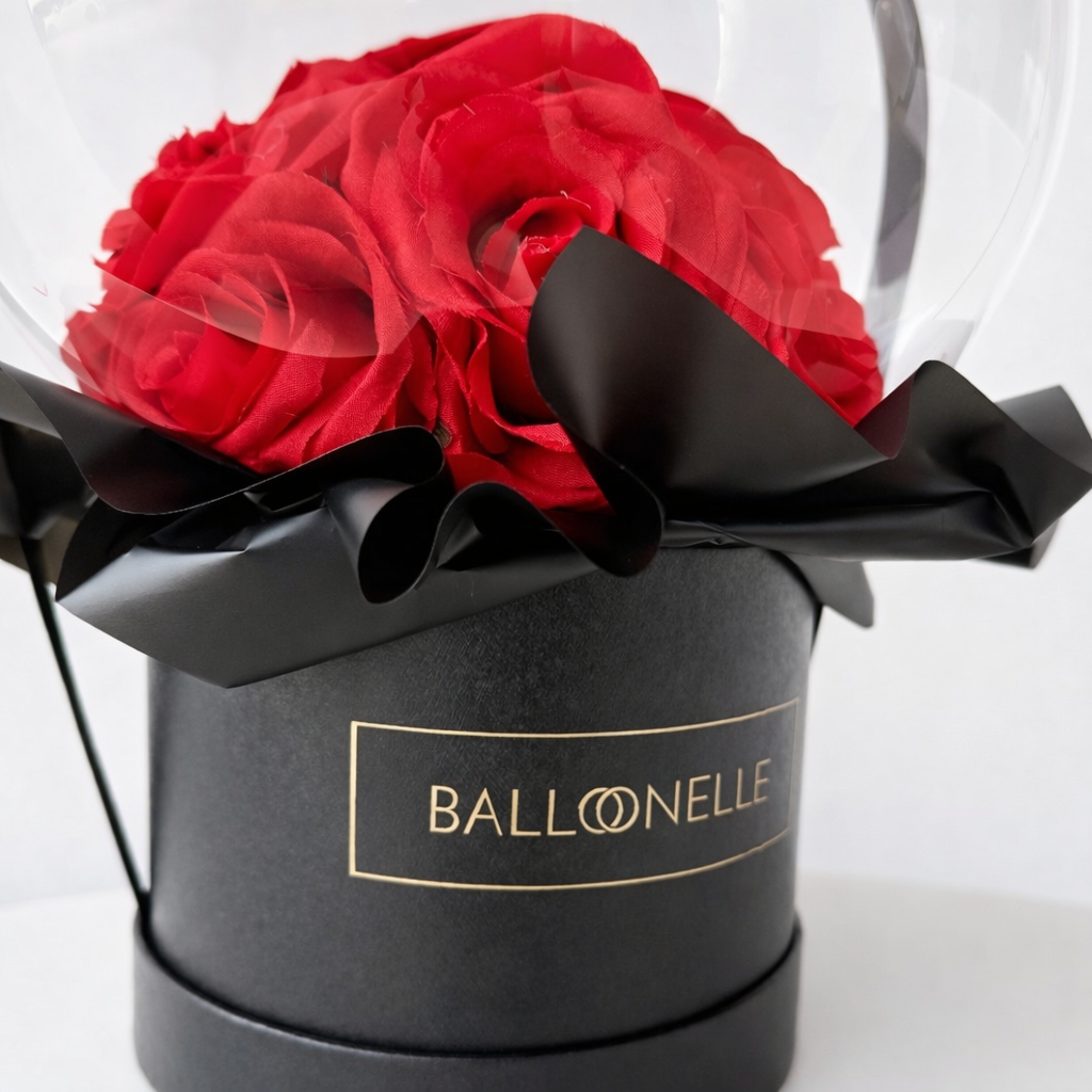 Ballon Flowerbox Rote Rosen Detail