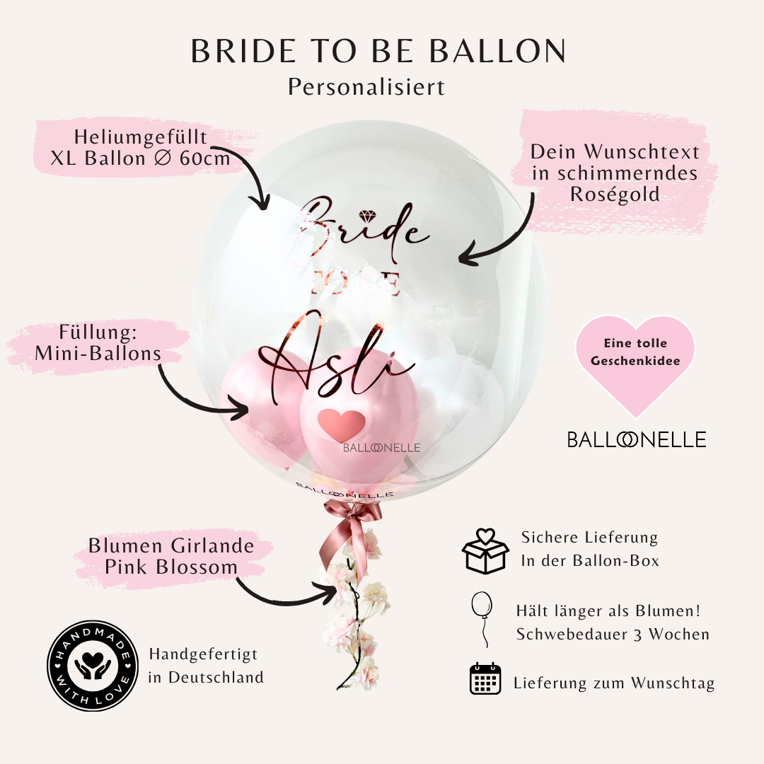 Bride to Be Blossom Designer Ballon