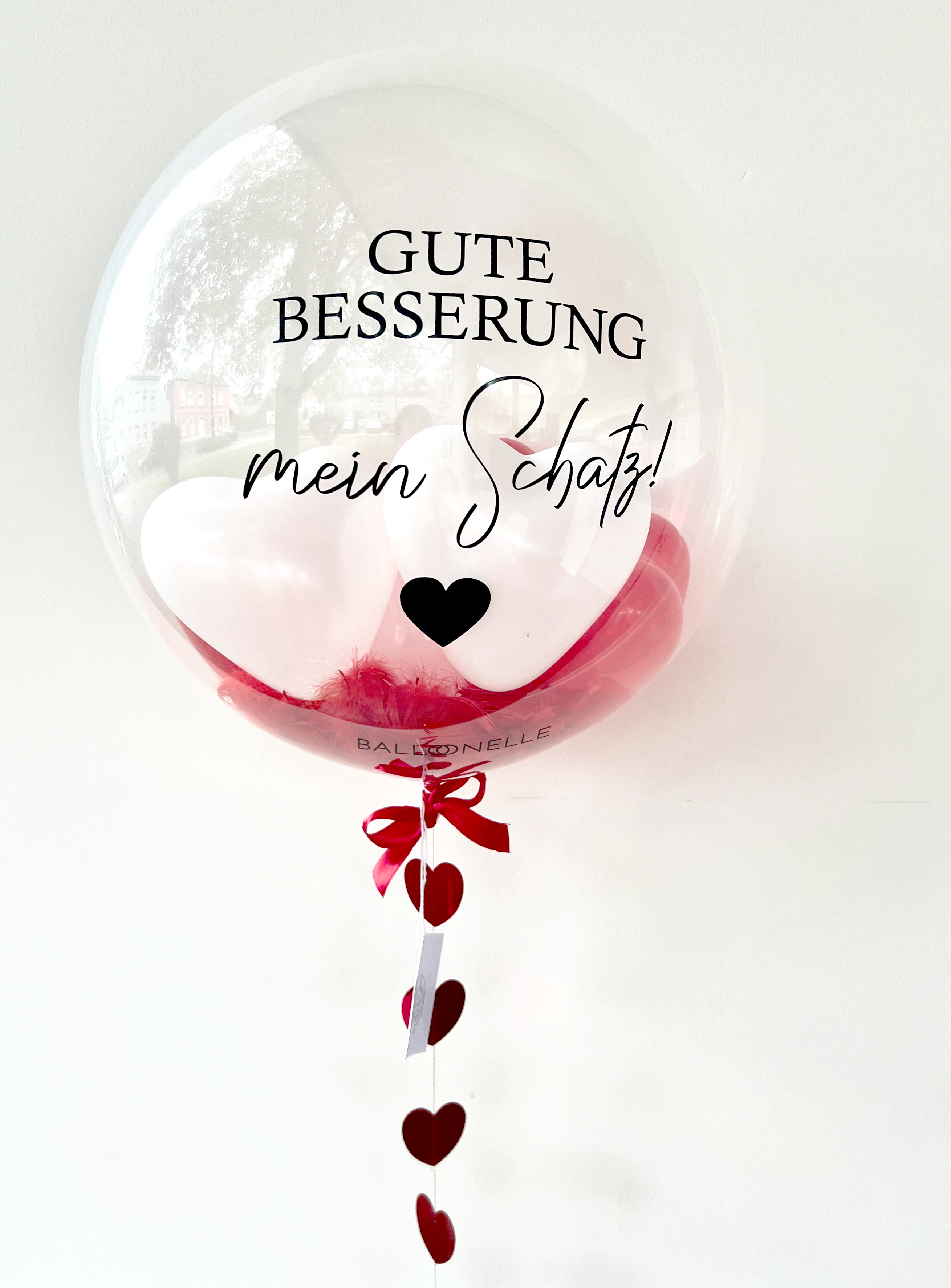 Red Gute Besserung Designer Ballon