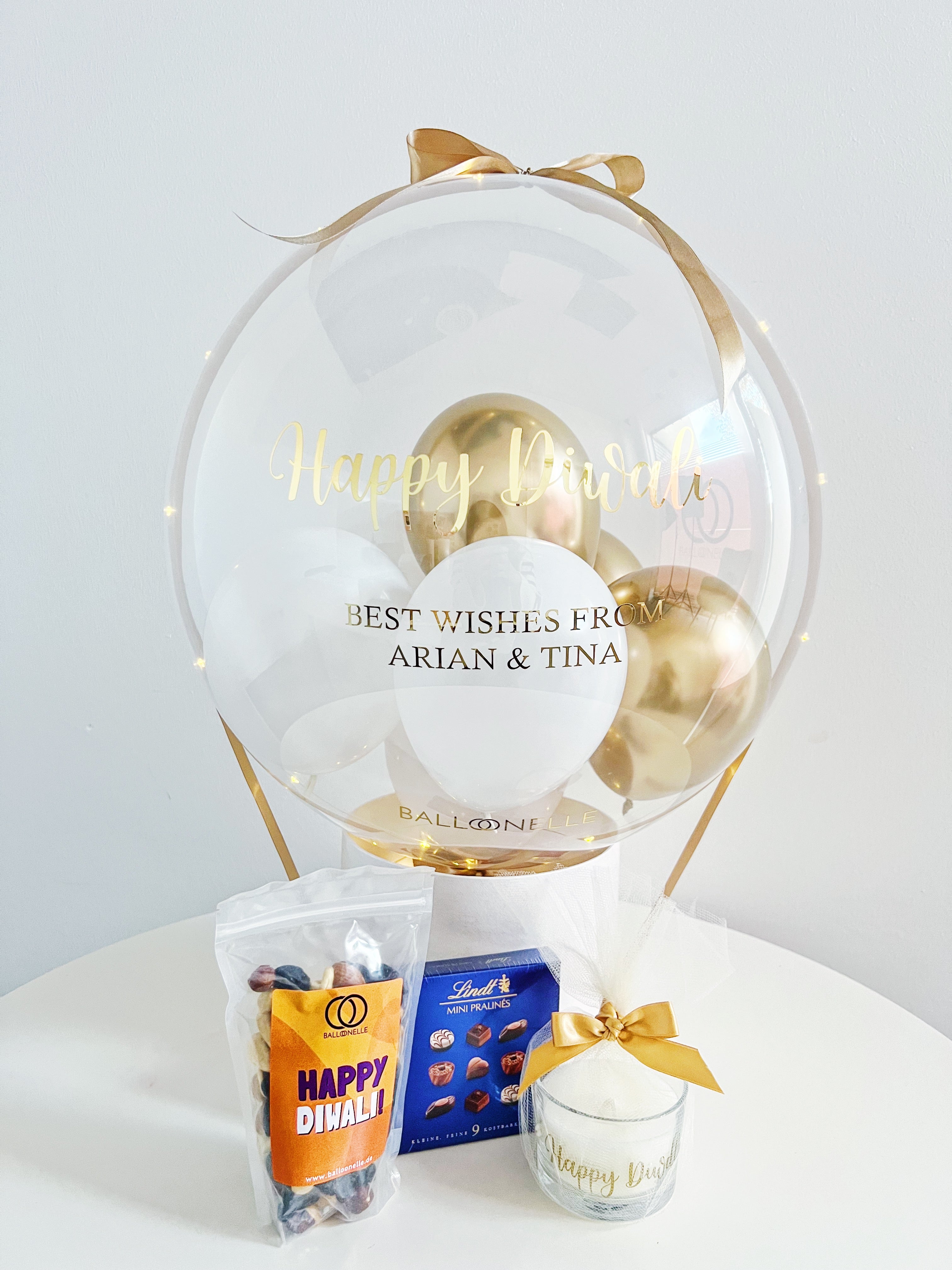 Diwali Ballon Geschenk-Set Personalisiert 6-teilig