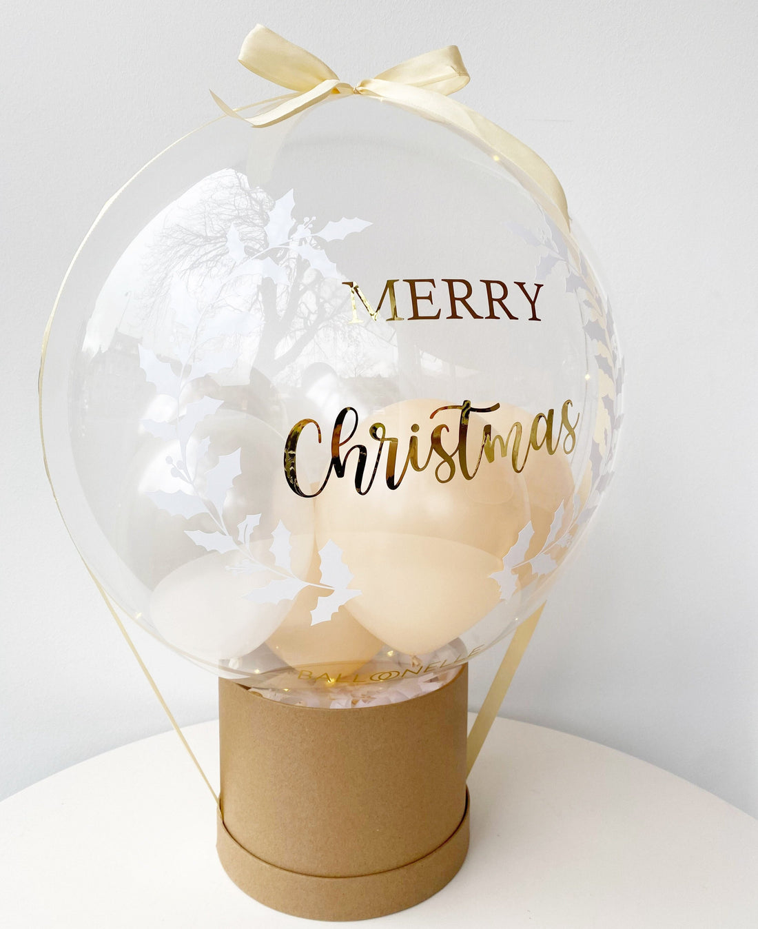 Merry Christmas Nude Designer Ballon mit Geschenkbox