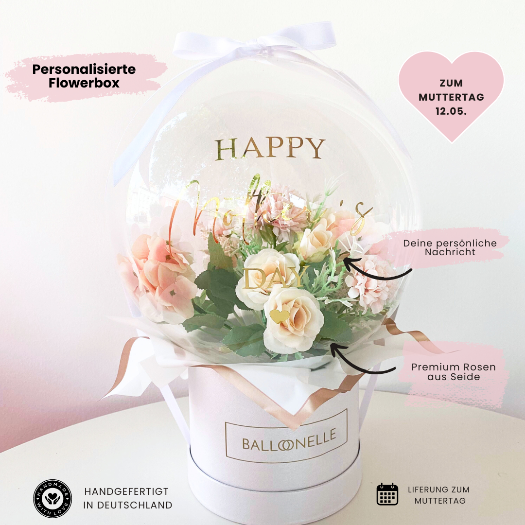 Ballon Flowerbox Personalisiert Creamy Bloom
