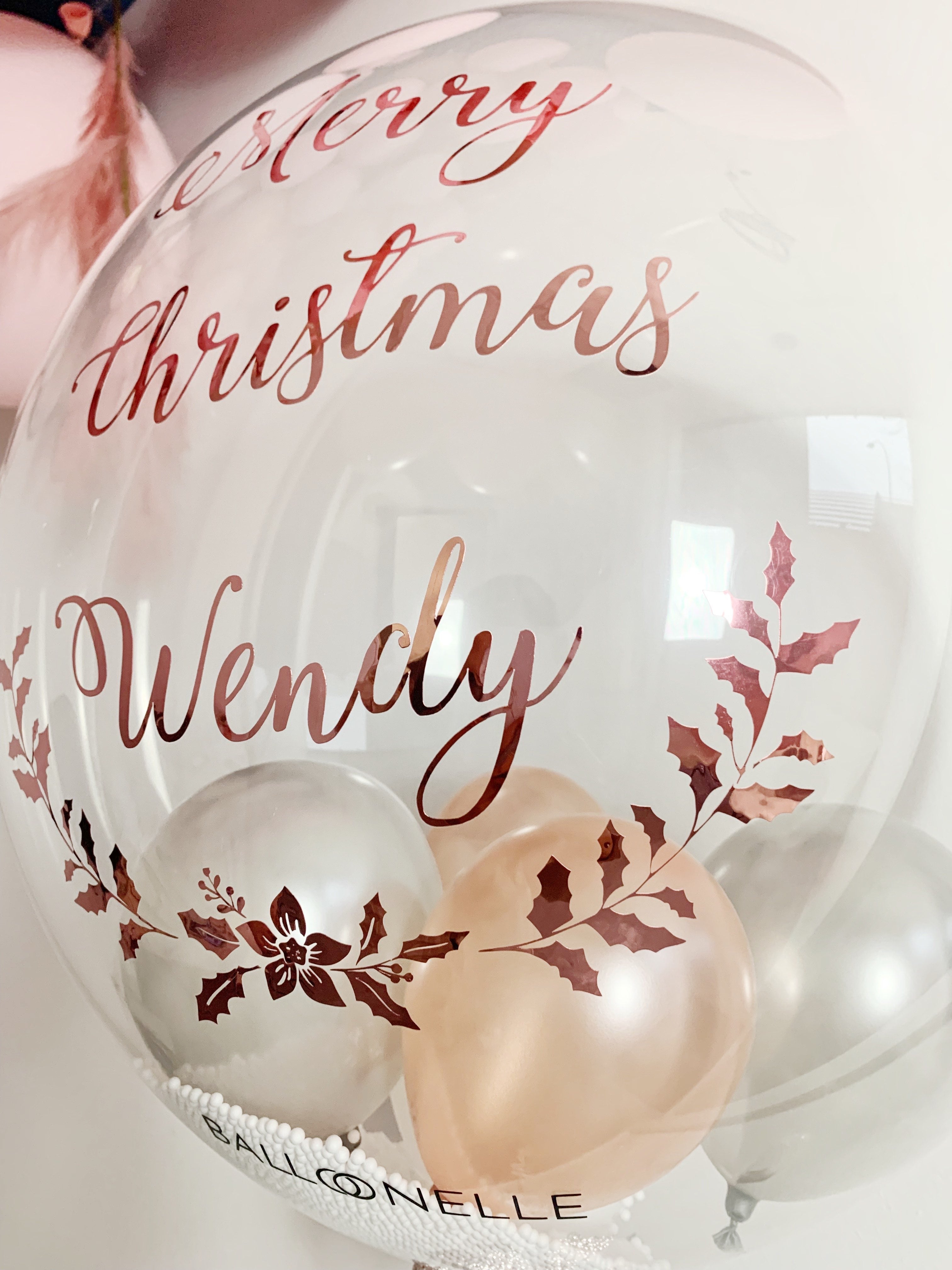 Rosegold Snow Xmas Designer Ballon