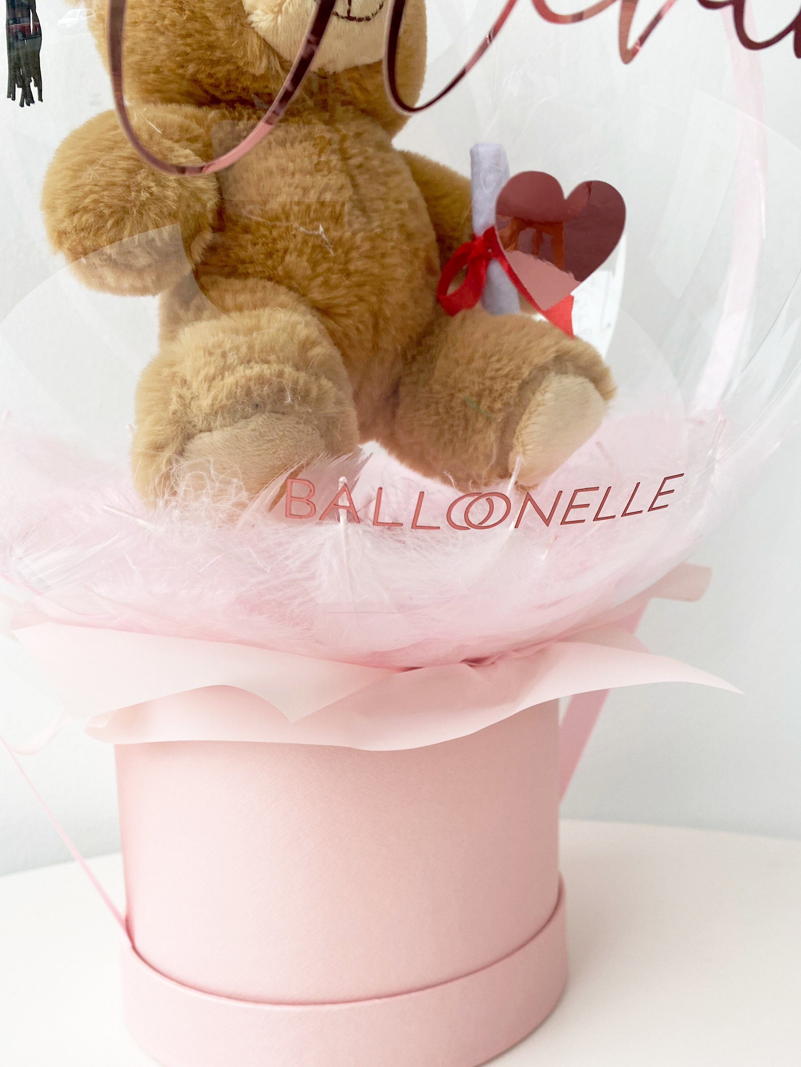 Congrats Rosa Graduation Teddy Ballon Personalisiert