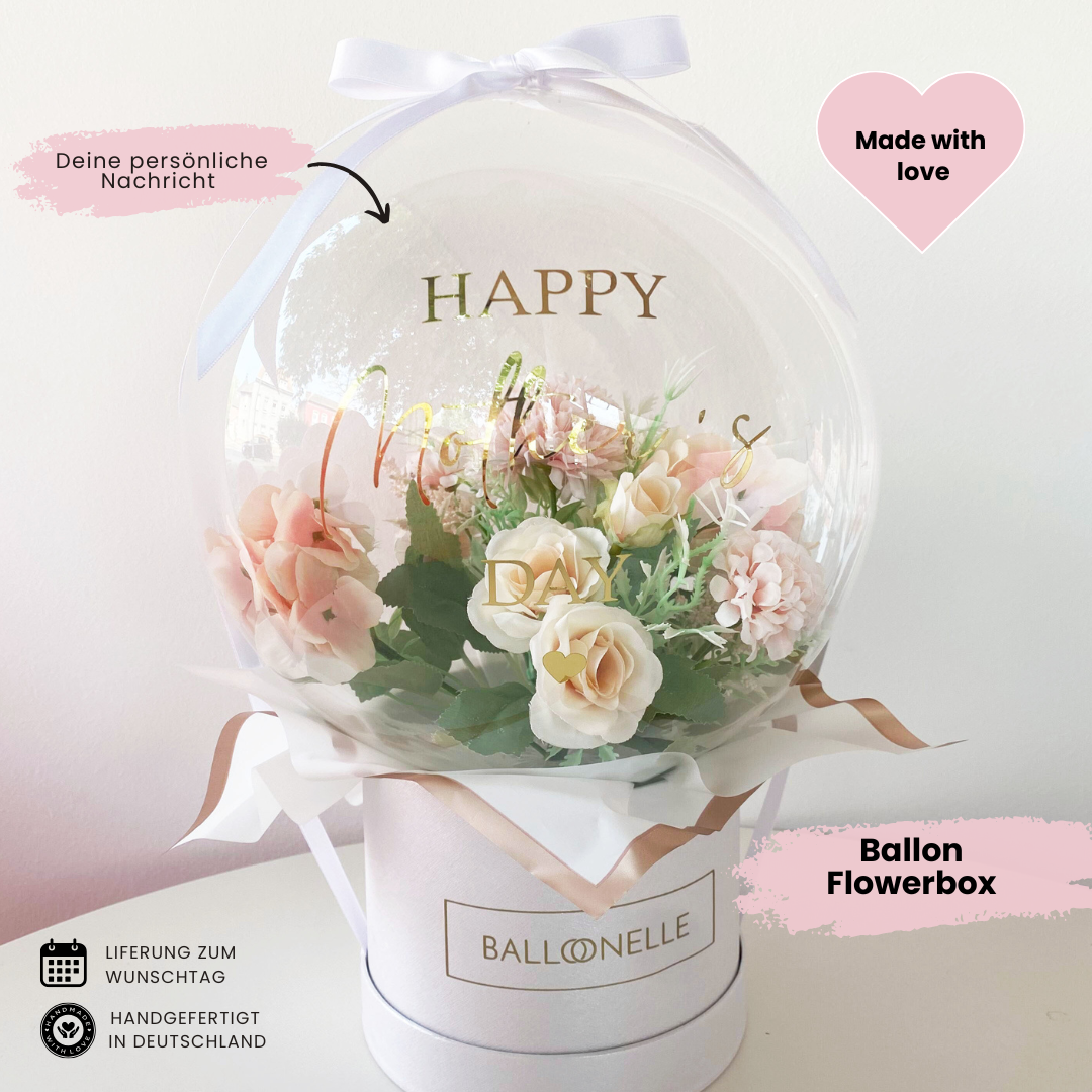 Ballon Flowerbox Personalisiert Creamy Bloom