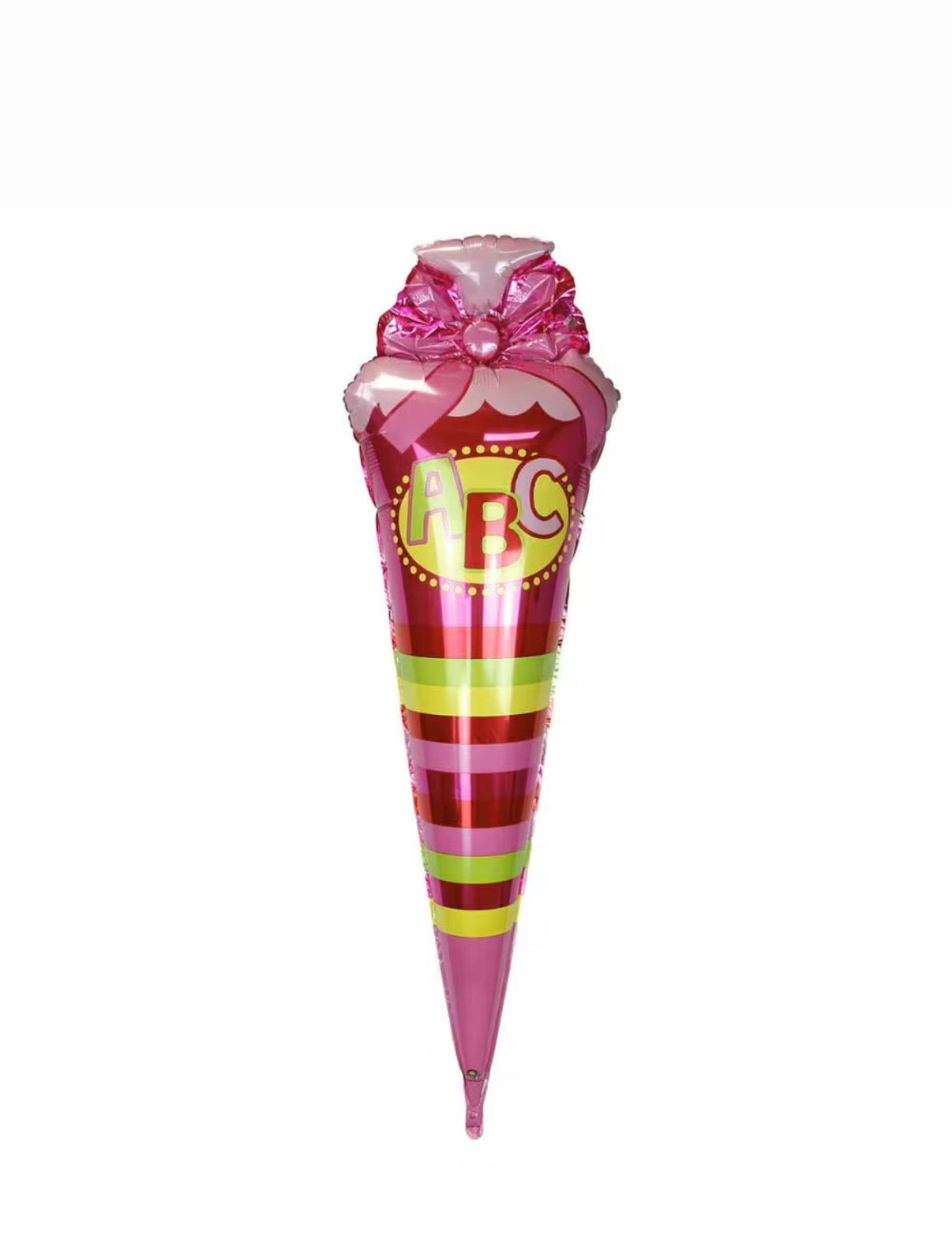 Folienballon Schultüte Pink XXL (ca. 112 cm) heliumgefüllt