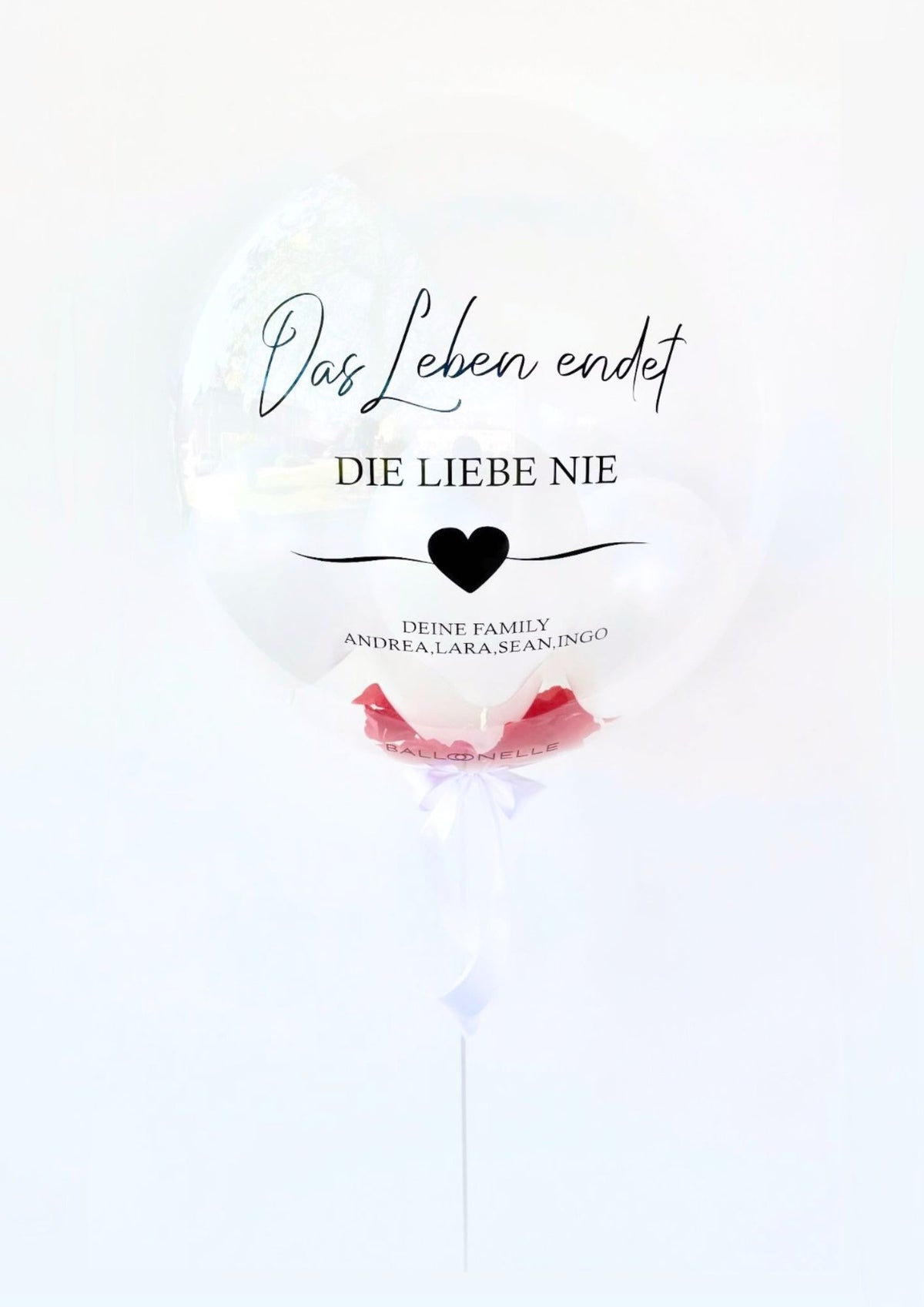 Gedenkballon "Das Leben endet, die Liebe nie"