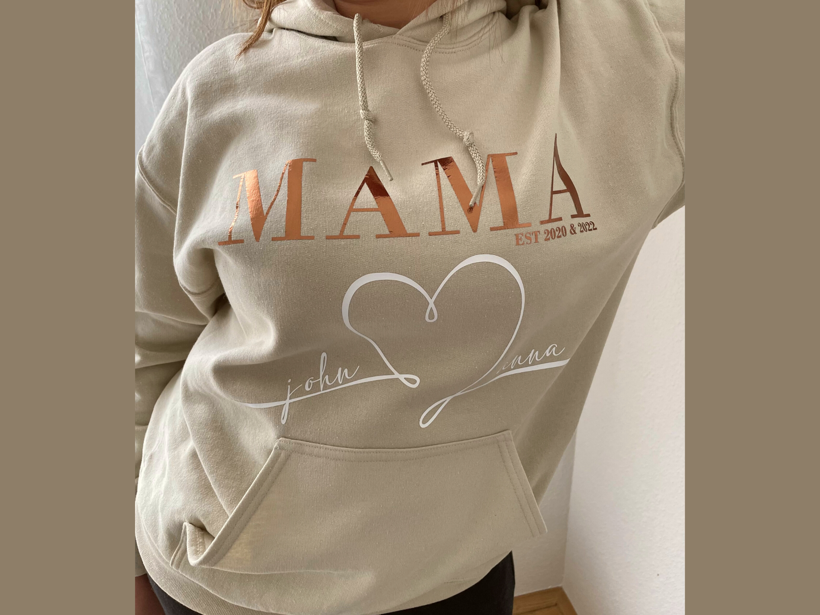 Hoodie MUTTERTAG personalisiert mit Kindernamen - BALLOONELLE