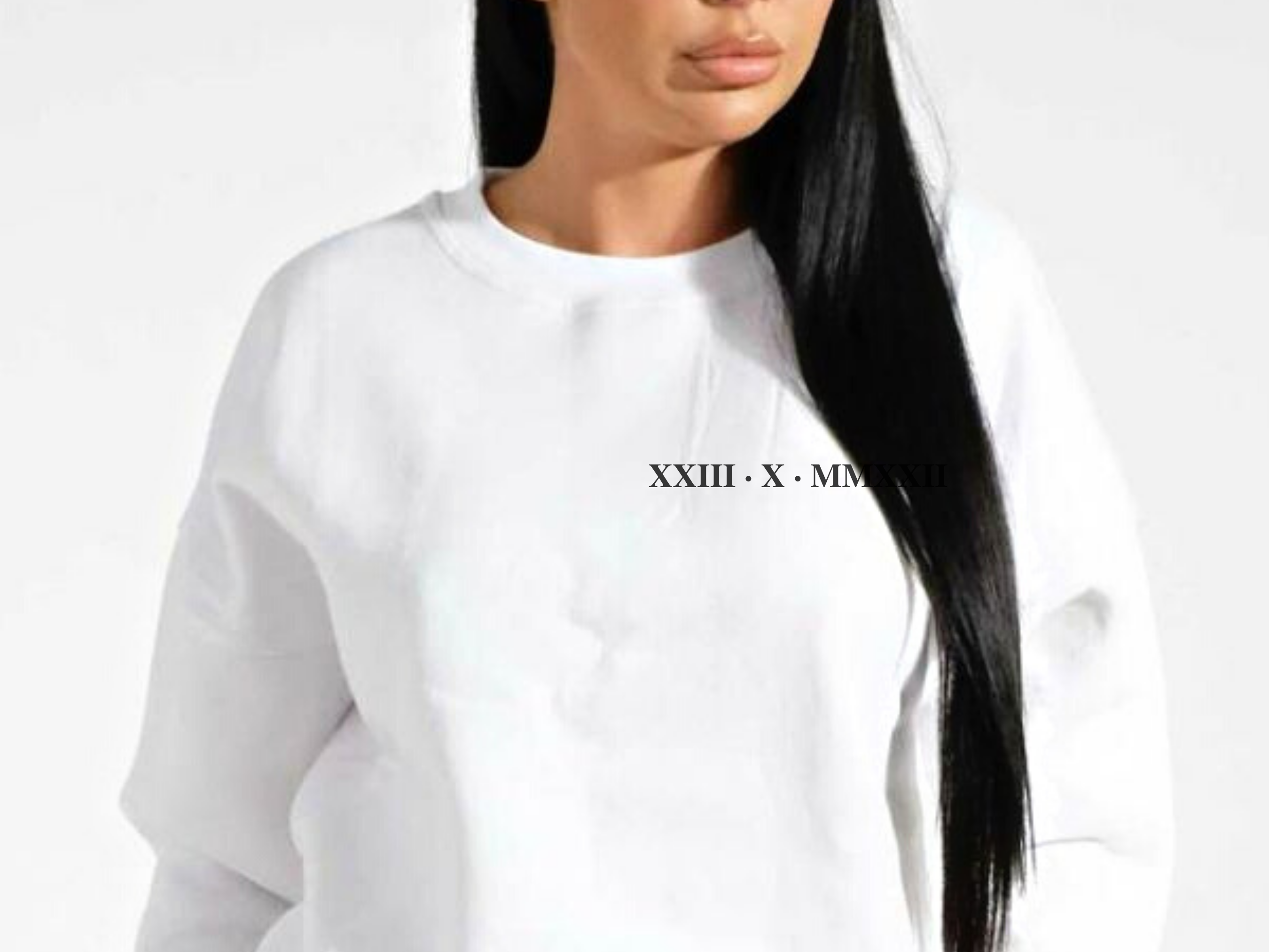 Personalisiertes Sweatshirt mit Datum in Römischen Zahlen zum Jahrestag, Kennenlerntag