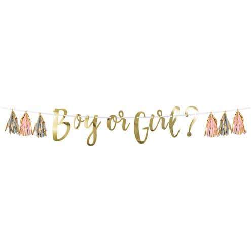 Boy or Girl Tasselgirlande Gender Gender Reveal - BALLOONELLE