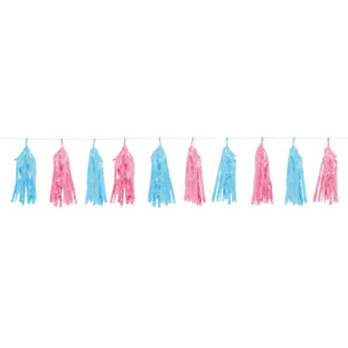Gender Reveal Tassel Girlande Blau & Rosa - BALLOONELLE