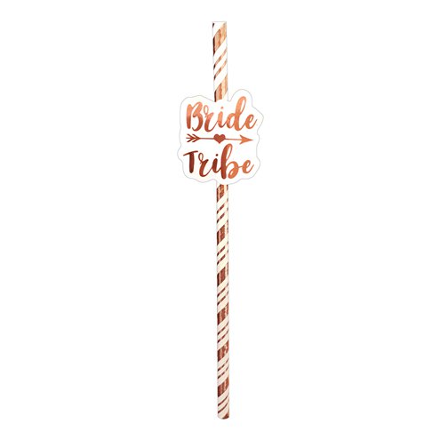 Bride Tribe Rose Gold Strohhalme Papier (6 Stück)