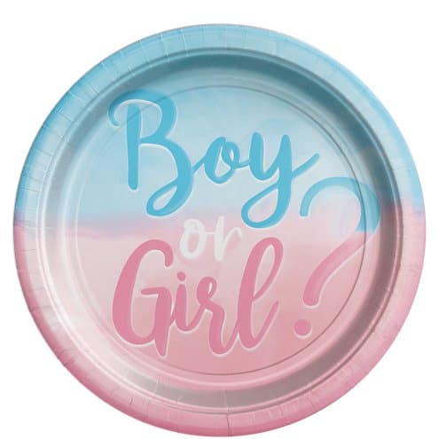 Gender Big Reveal Papier Teller (8 Stück) - BALLOONELLE