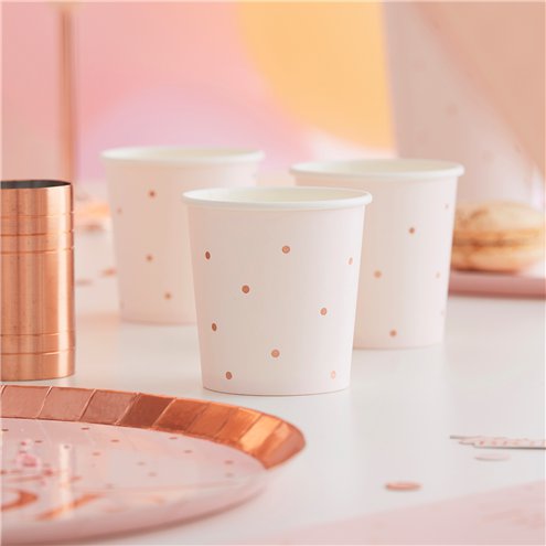 Rose Gold JGA Pappbecher Klein - 114ml (10 Stück)