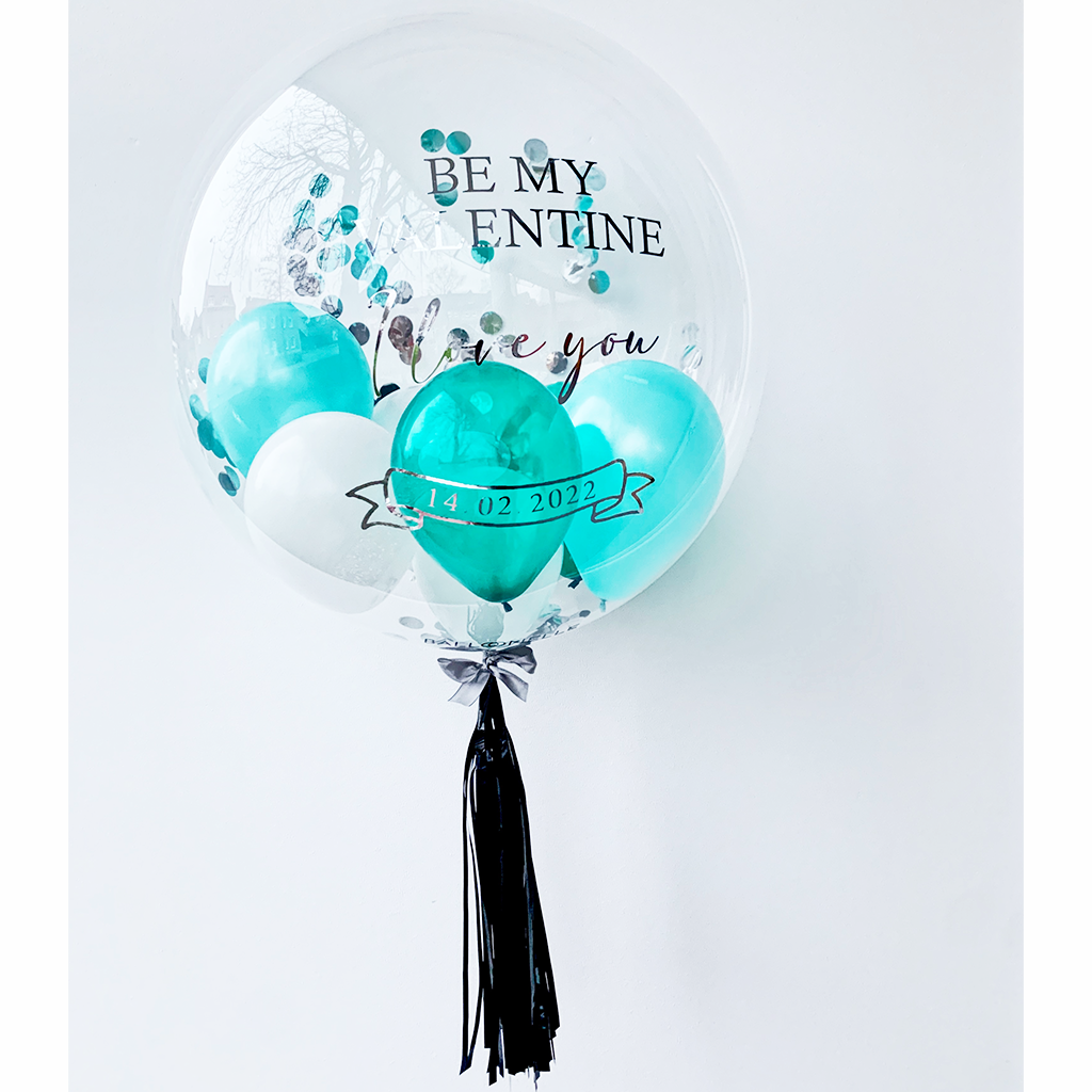 Green Silver Love Valentinstag Geschenk Designer Ballon - BALLOONELLE