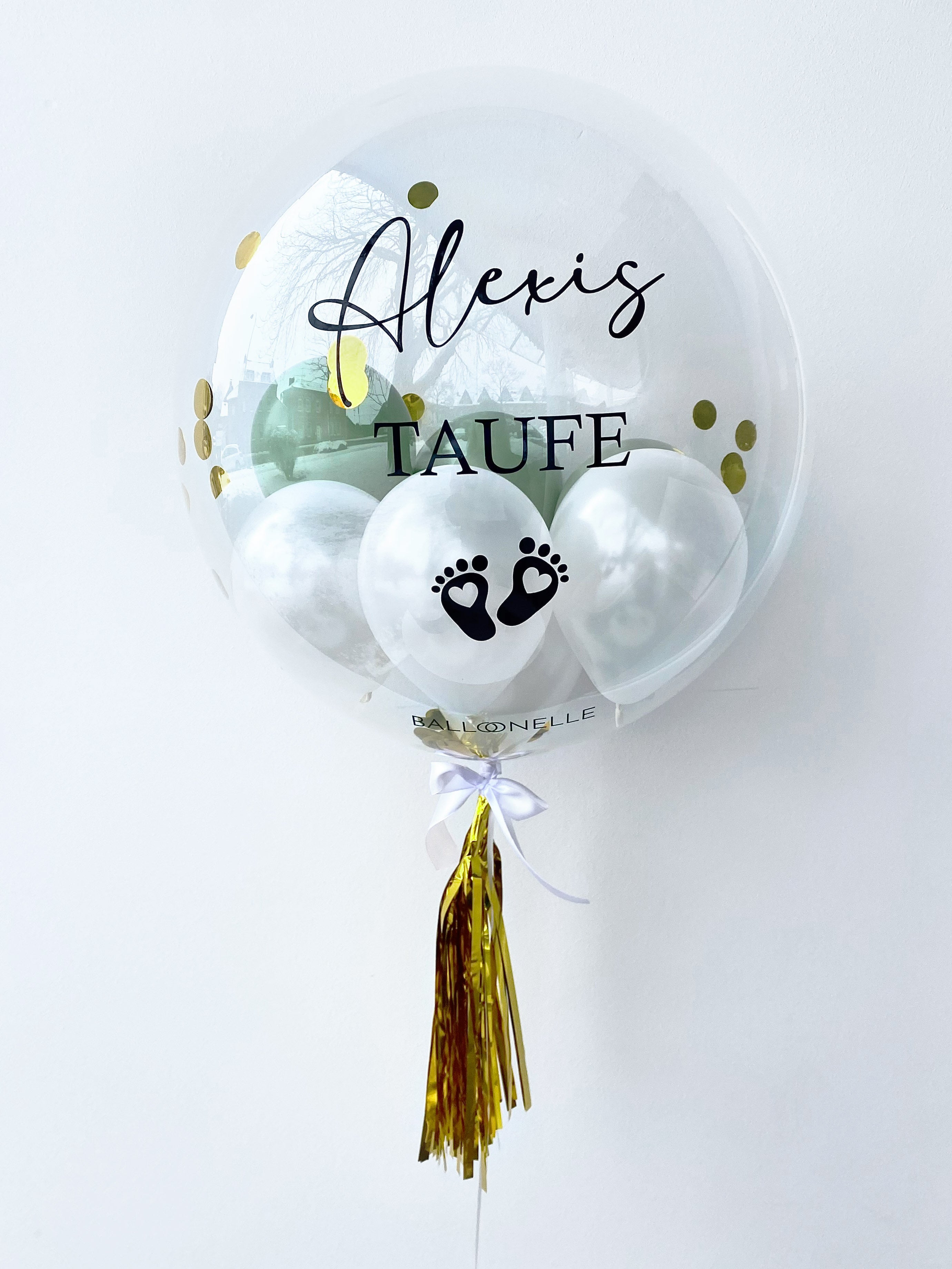 Gouden Confetti Doopgeschenk Designer Ballon