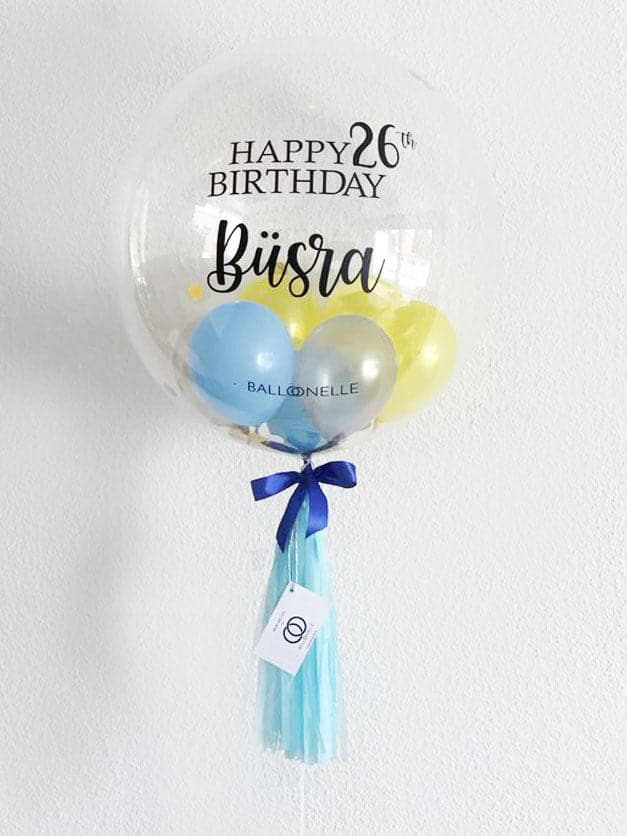 Blue Yellow Designer Ballon - BALLOONELLE