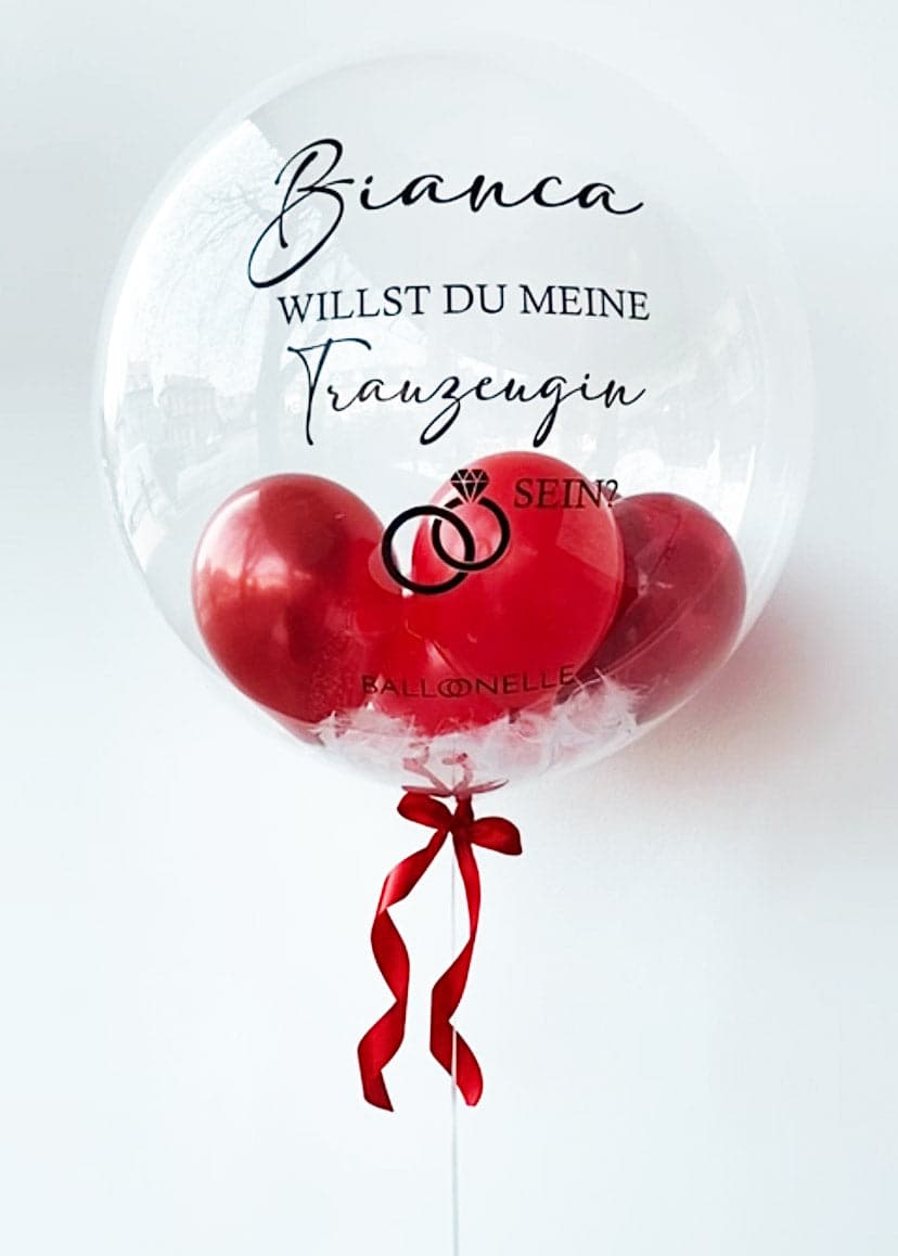 Red Trauzeugin Designer Ballon - BALLOONELLE