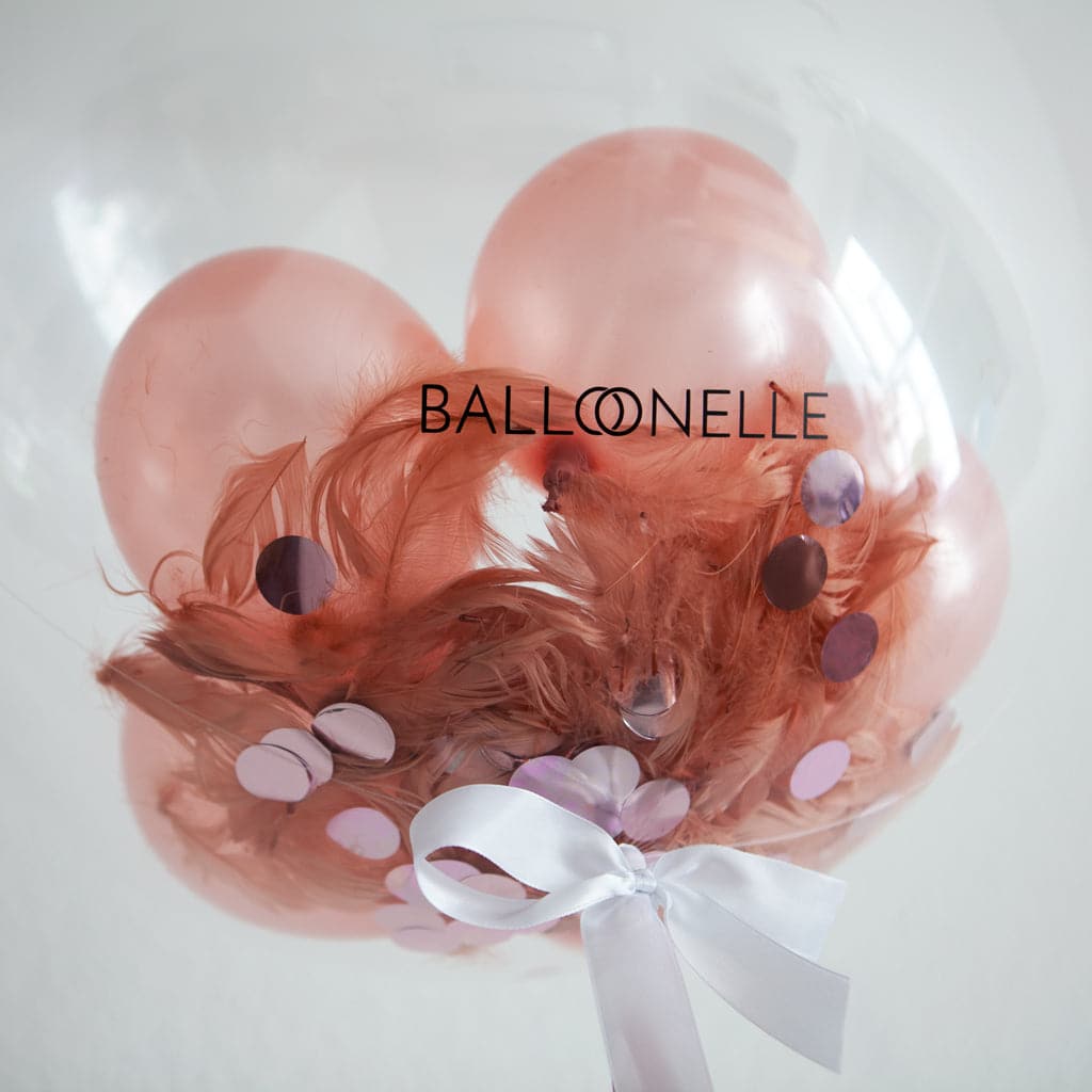 Glitter Rose Gold Designer Ballon - BALLOONELLE