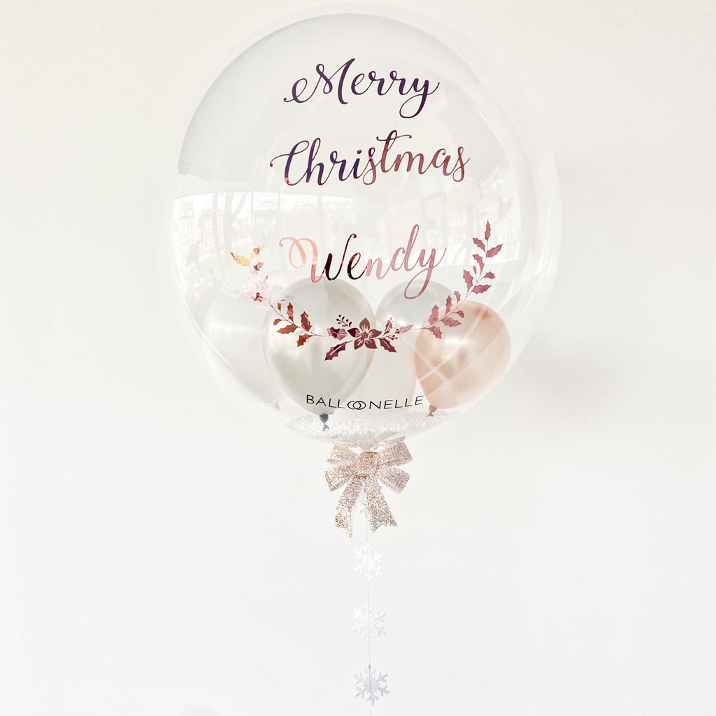 Rosegold Snow Xmas Designer Ballon - BALLOONELLE