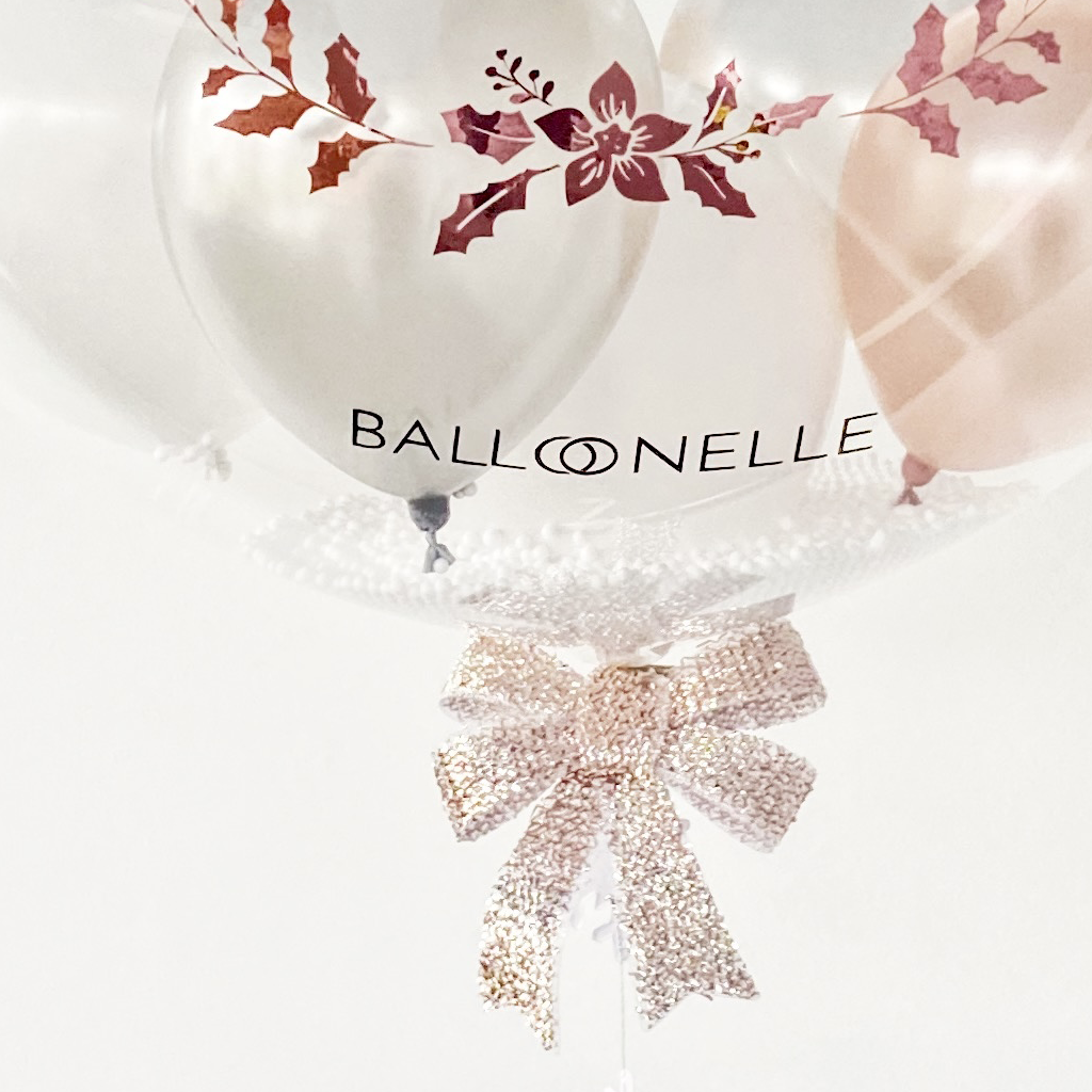 Rosegold Snow Xmas Designer Ballon - BALLOONELLE