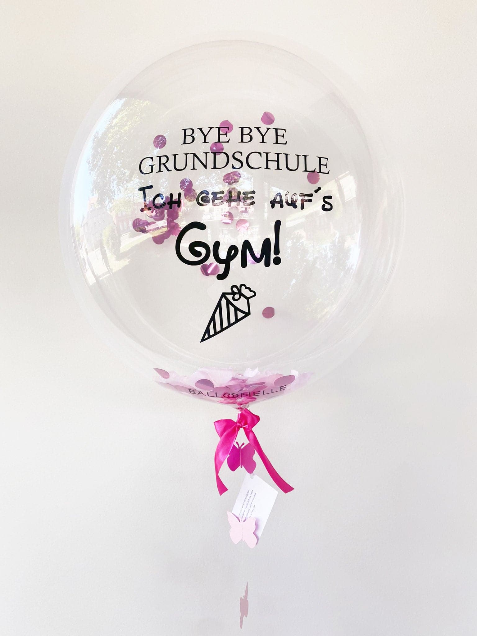 Pink Schulkind Designer Ballon - BALLOONELLE
