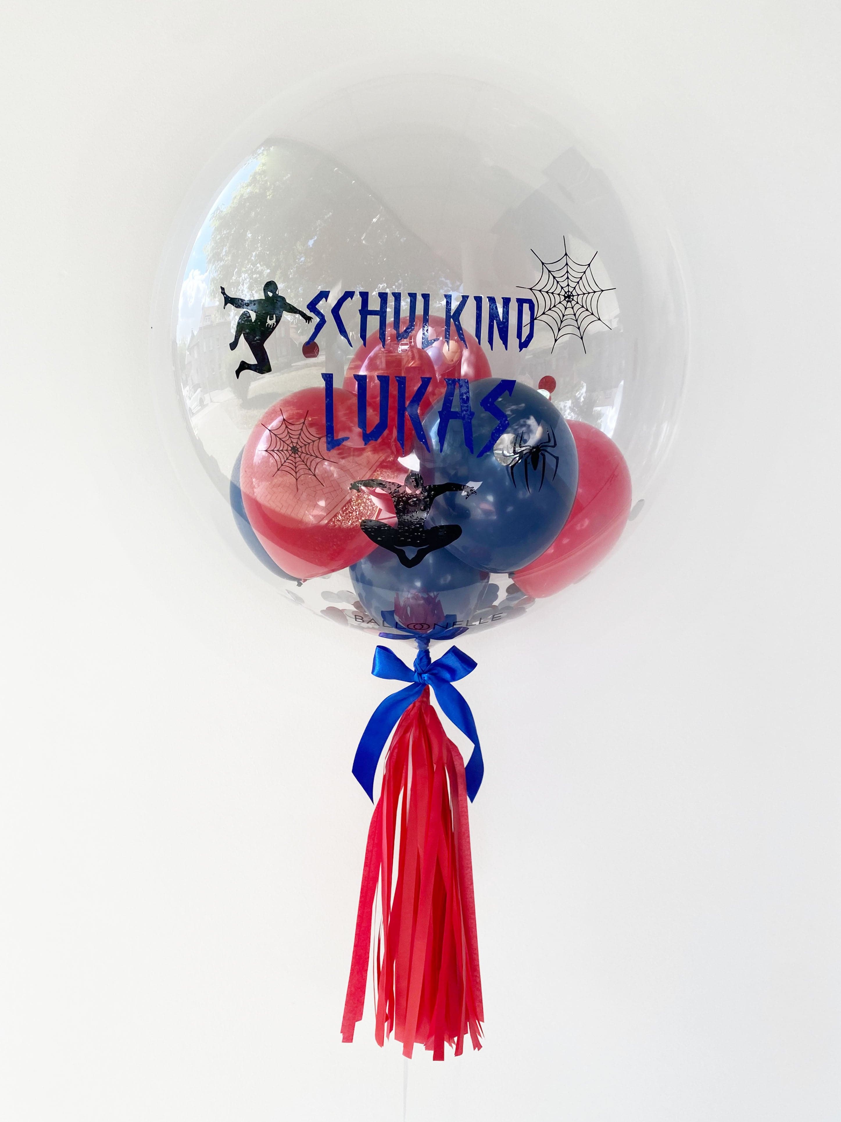 Schulkind Spiderman Designer Ballon - BALLOONELLE