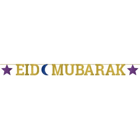 Eid Mubarak Glitzerbanner Girlande