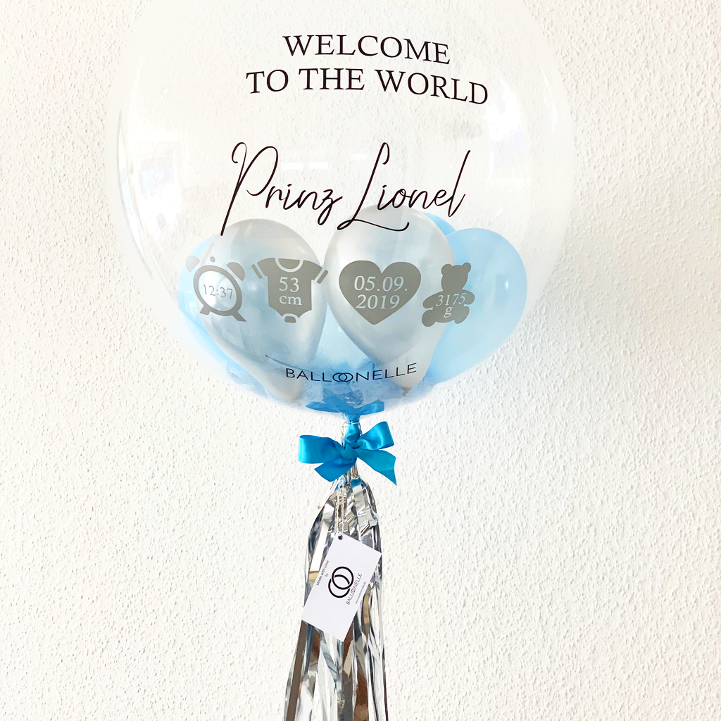 Welcome to the World Baby Boy Designer Ballon - BALLOONELLE