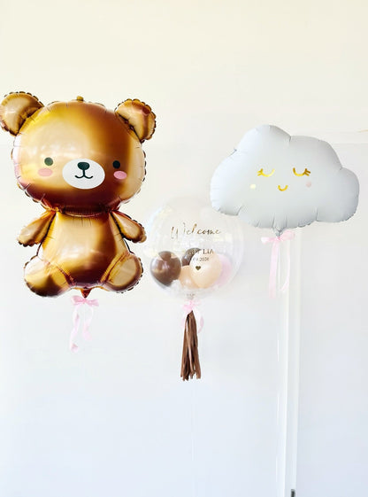 Personalisiertes Ballon-Set Welcome Baby Girl- heliumgefüllt