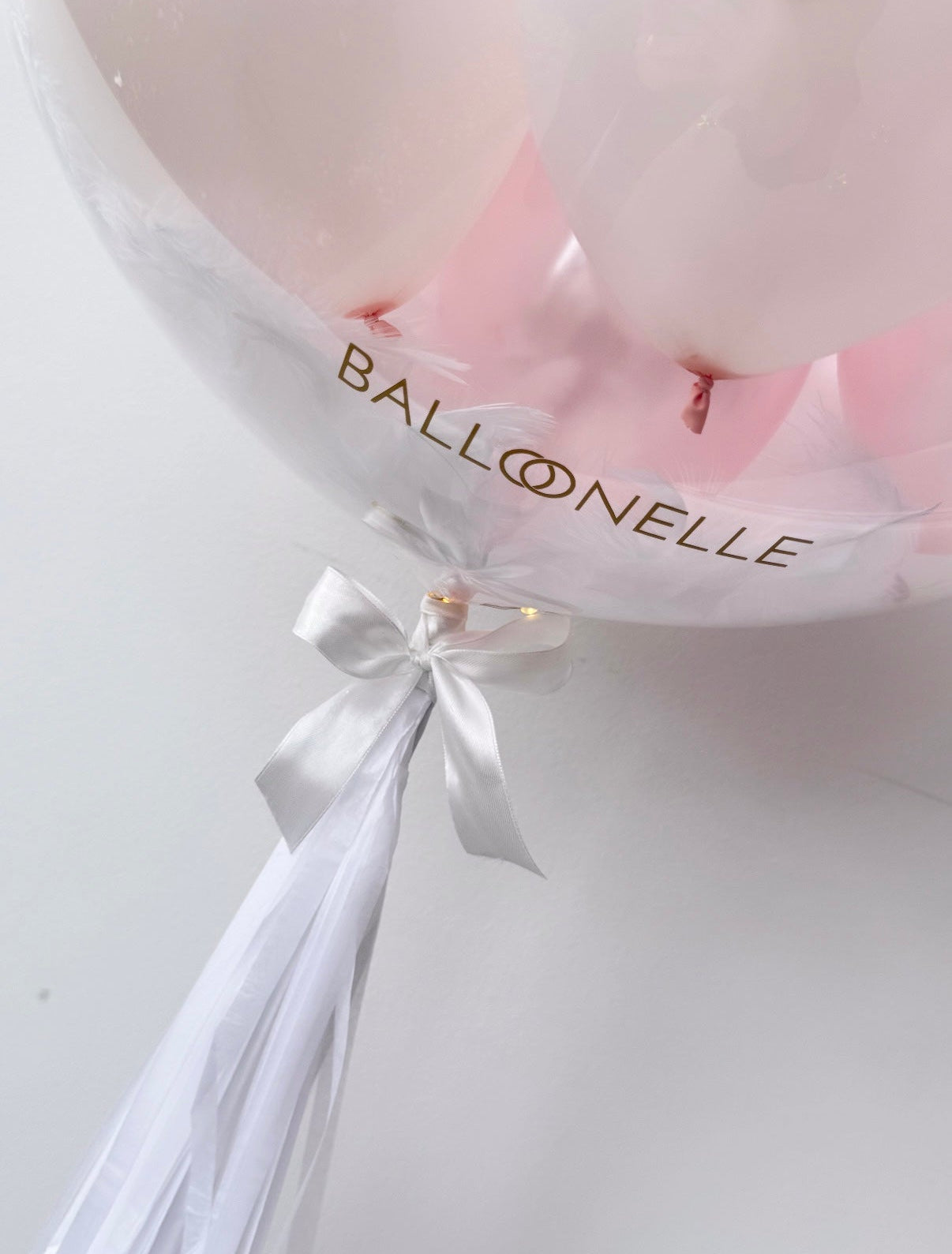 Welcome Baby Designer Ballon mit Lichterkette