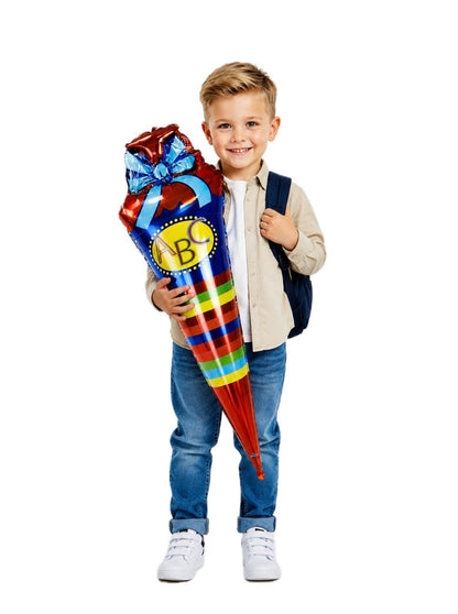 Folienballon Schultüte Blau XXL (ca. 112 cm) heliumgefüllt