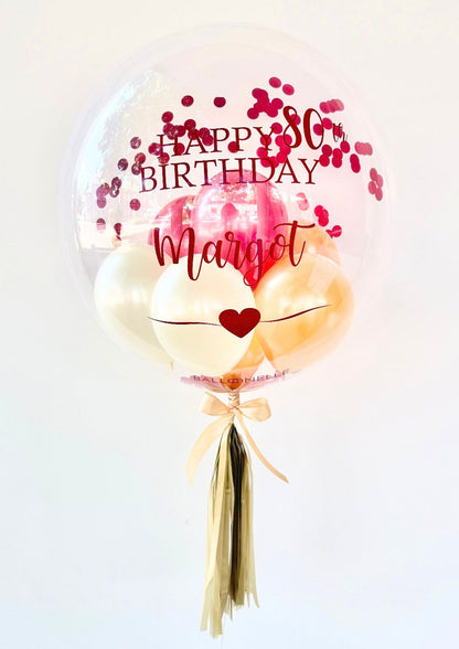Purple Golden Birthday Designer Ballon