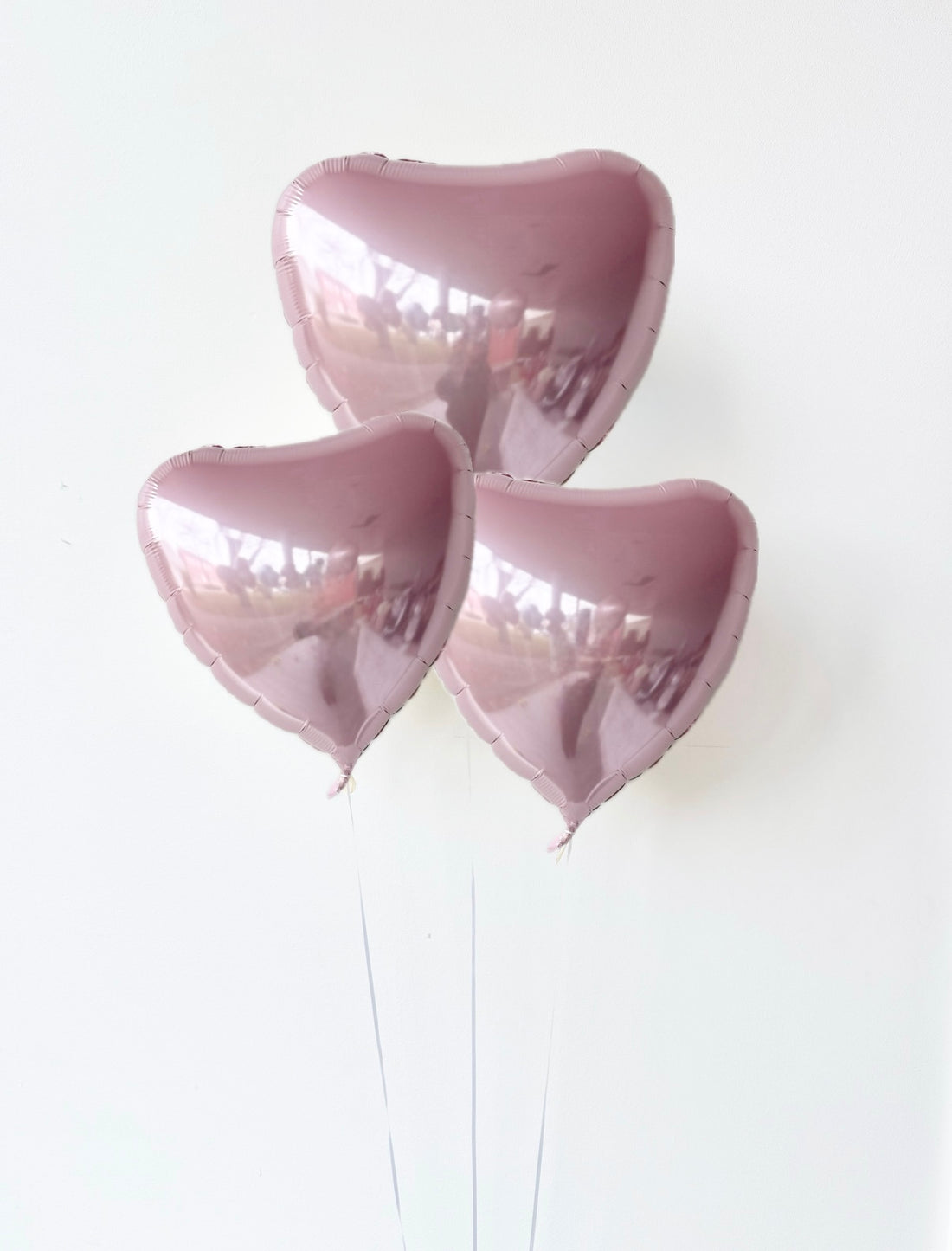 Herzballon Geschenk 3er-Set Herz Pastel Rosa - heliumgefüllt