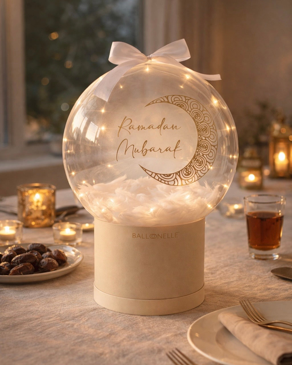 Personalisierter Ramadan Ballon mit Lichterkette