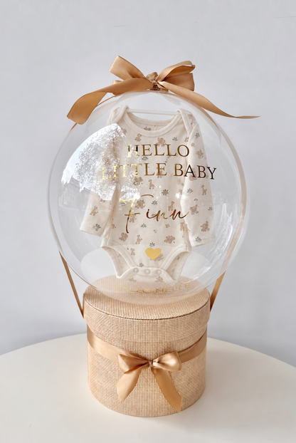 Ballon Baby-Geschenkset Personalisiert 8-teilig Baumwollstrick Safari