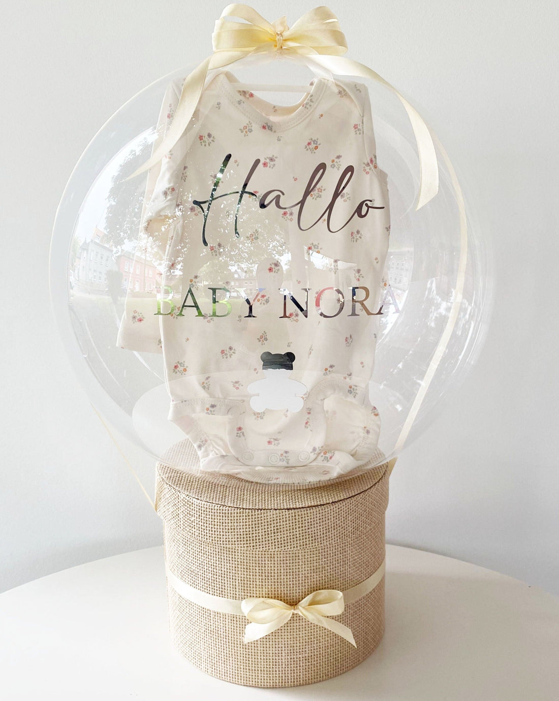 Ballon Baby-Geschenkset Personalisiert 7-teilig Blumenmuster