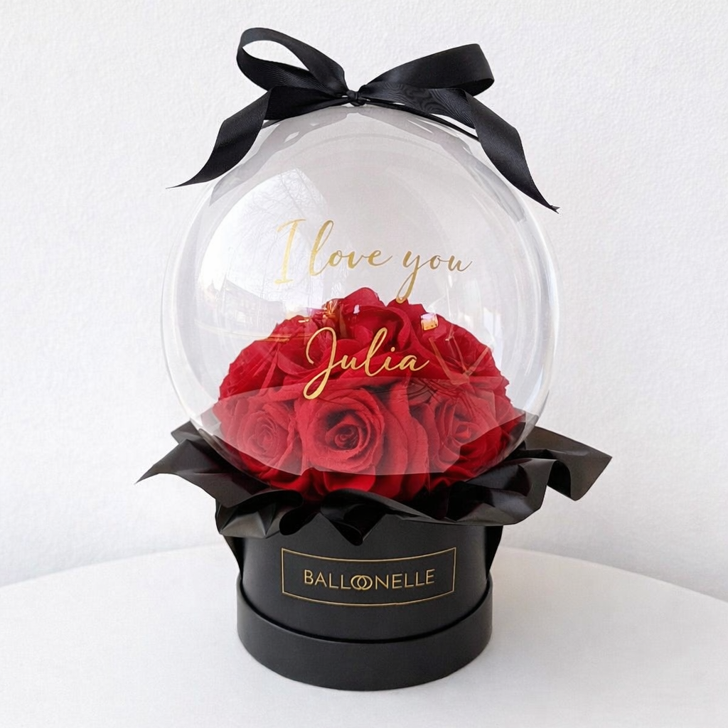 Ballon Flowerbox Rote Rosen