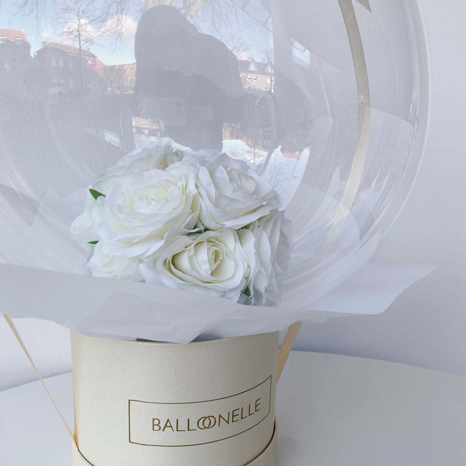 Ballon Flowerbox Personalsiert Beige Umrah/Haj/Ramadan/Eid