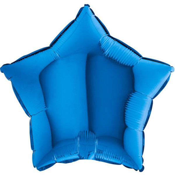 Stern Blau Folienballon  (ca.45 cm ) - Mit Helium gefüllt