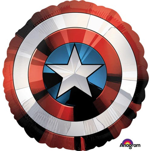 Captain America Shield Folienballon XXL (ca.71 cm ) - Mit Helium gefüllt