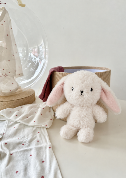 Ballon Baby-Geschenkset 7-teilig aus Baumwolljersey Weiß/Herzen