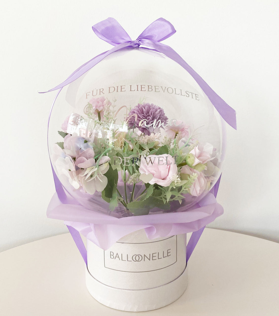 Ballon Flowerbox Personalisiert Violet Bloom