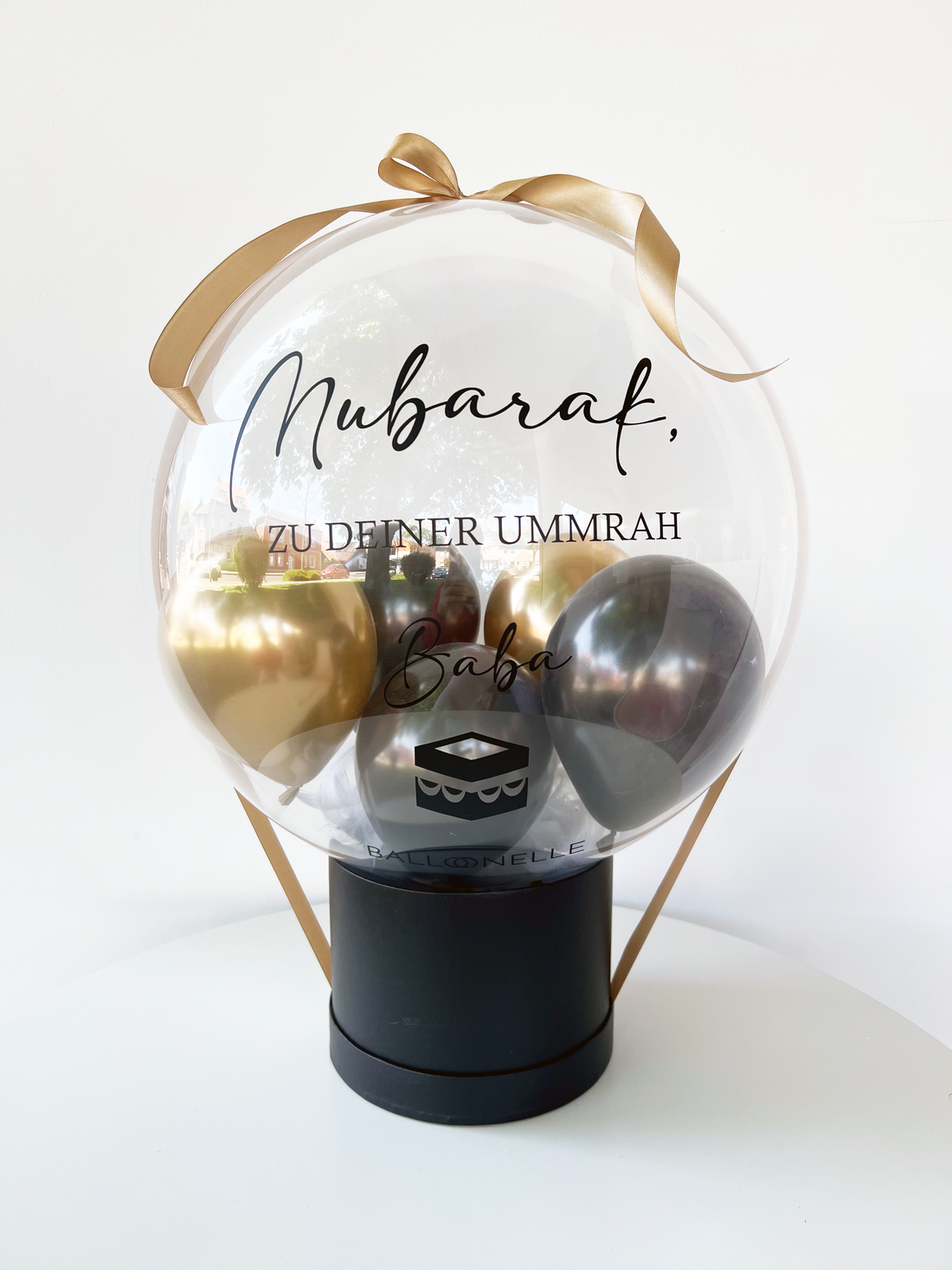Umrah Mubarak Designer Ballon mit Geschenkbox