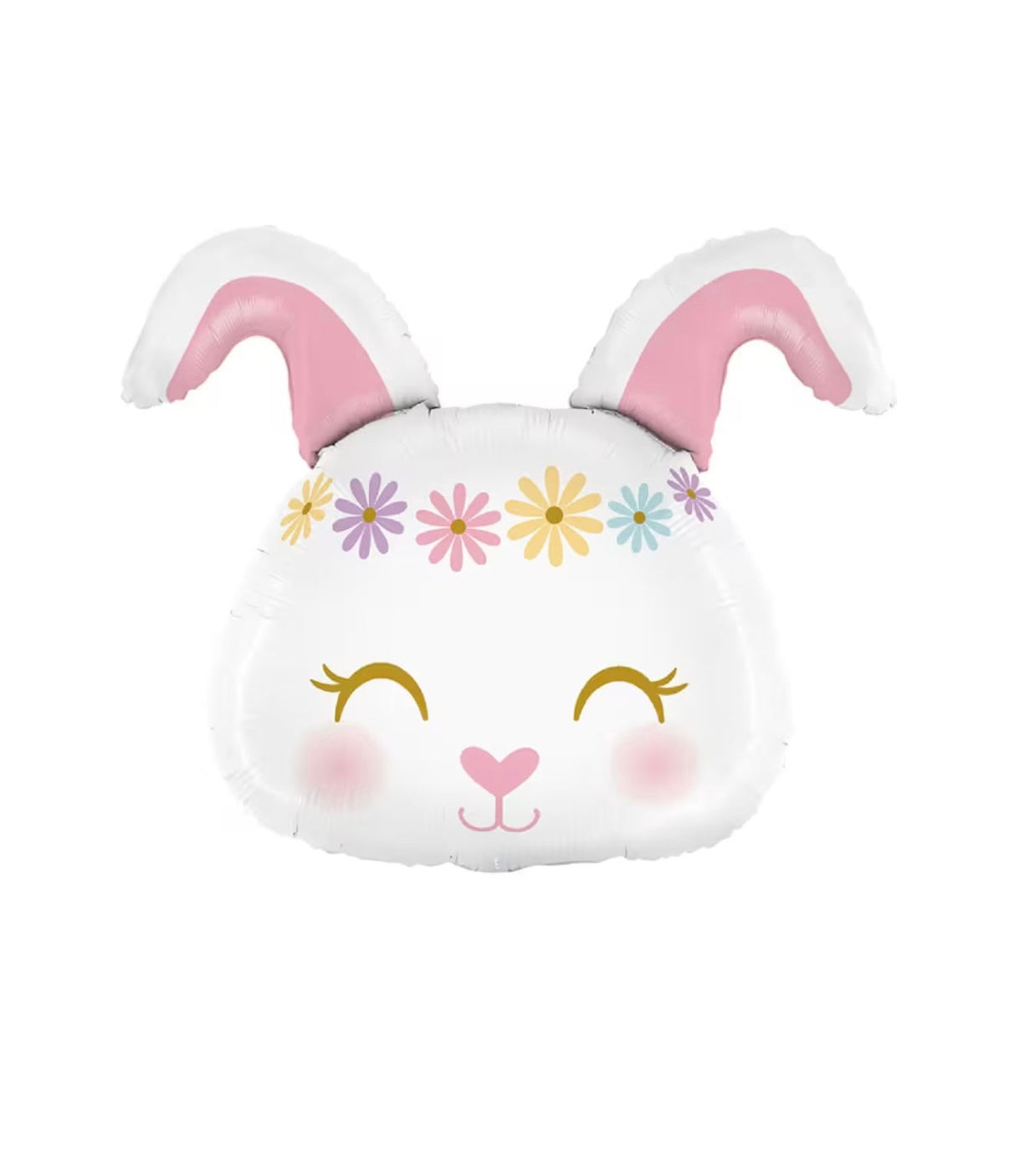 Hippie Bunny Folienballon Hase Weiss  (ca. 64 cm) - Mit Helium gefüllt