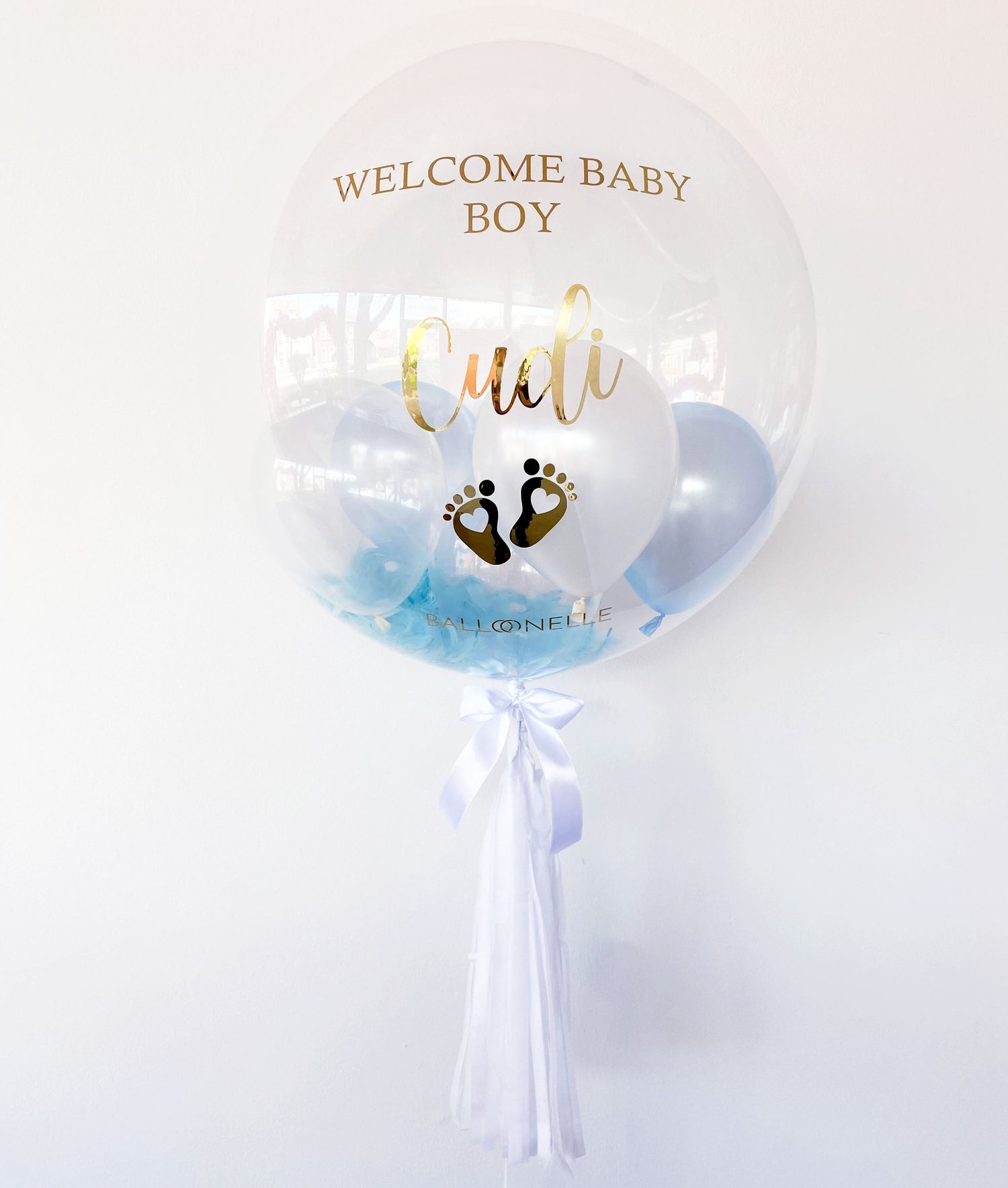 Welcome Baby Boy golden Designer Ballon