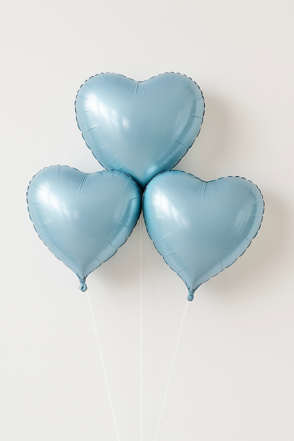 Herzballon Geschenk 3er-Set Herz Pastel Blau - heliumgefüllt