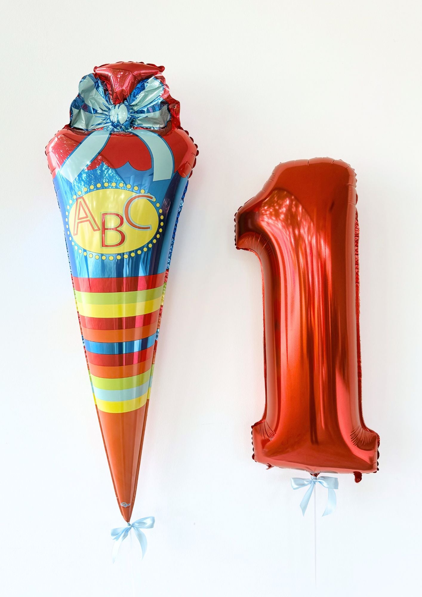 Jungs Ballon-Set zur Einschulung (2-teilig) heliumgefüllt
