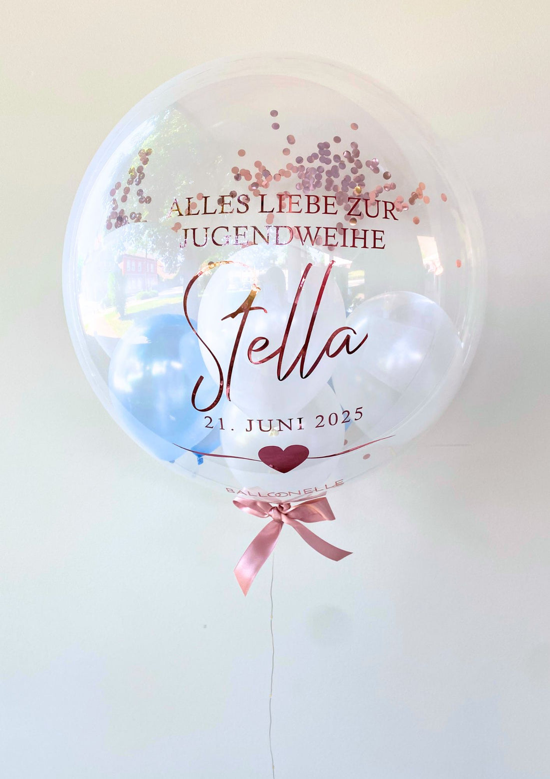 Rosegold Jugendweihe Designer Ballon